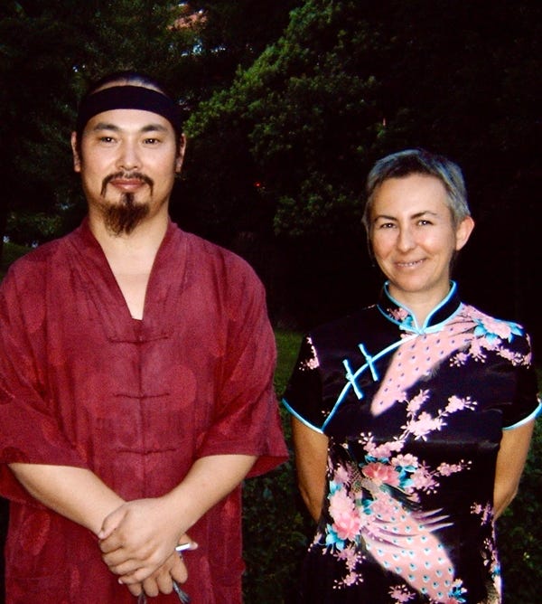 Maître Tian Li Yang et Frédérique Degaille, à Wu Yi Shan , 2007